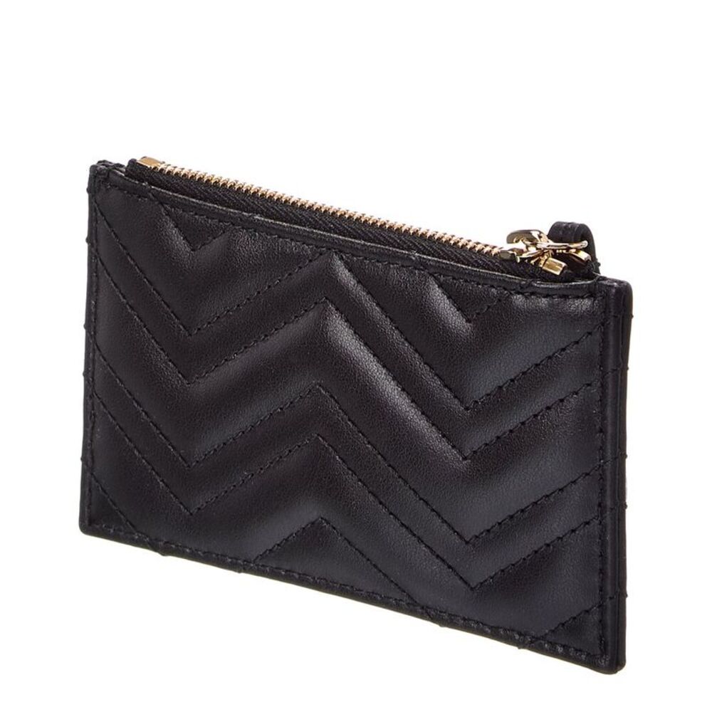 Gucci Gg Marmont Leather Card Case, Black - Picture 2 of 3